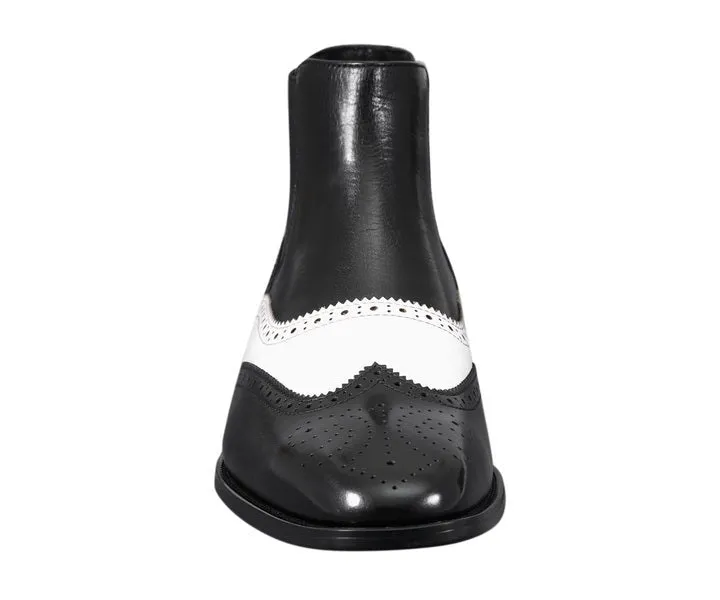 Asher Green Ag2632 Chelsea Boots Men's Black & White Leather