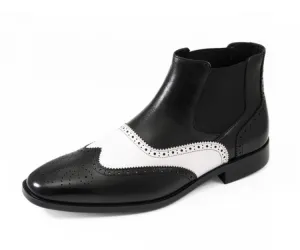 Asher Green Ag2632 Chelsea Boots Men's Black & White Leather