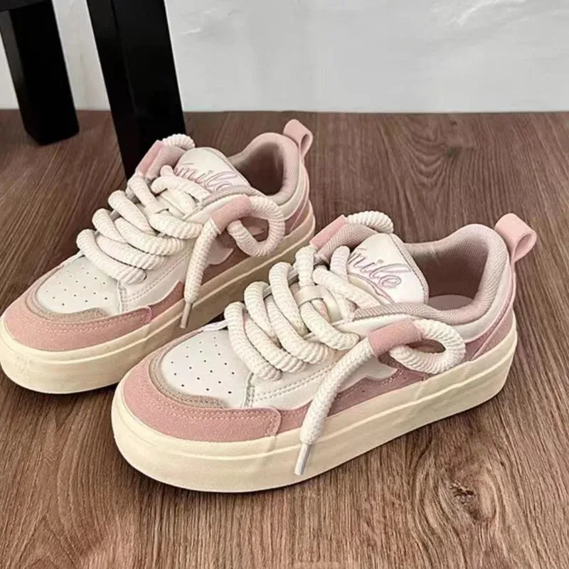 binfenxie  -  Hot New Fashion Shoes For Women Versatile Style Y2k Sneakers Comfortable Casual Designer Female Pink White Girls Shoes Warm