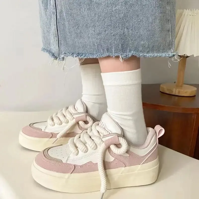binfenxie  -  Hot New Fashion Shoes For Women Versatile Style Y2k Sneakers Comfortable Casual Designer Female Pink White Girls Shoes Warm