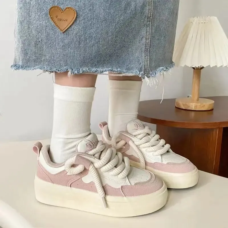 binfenxie  -  Hot New Fashion Shoes For Women Versatile Style Y2k Sneakers Comfortable Casual Designer Female Pink White Girls Shoes Warm