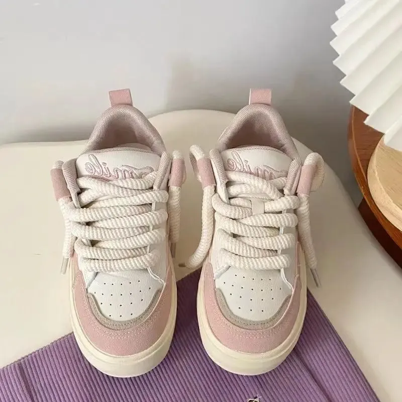 binfenxie  -  Hot New Fashion Shoes For Women Versatile Style Y2k Sneakers Comfortable Casual Designer Female Pink White Girls Shoes Warm