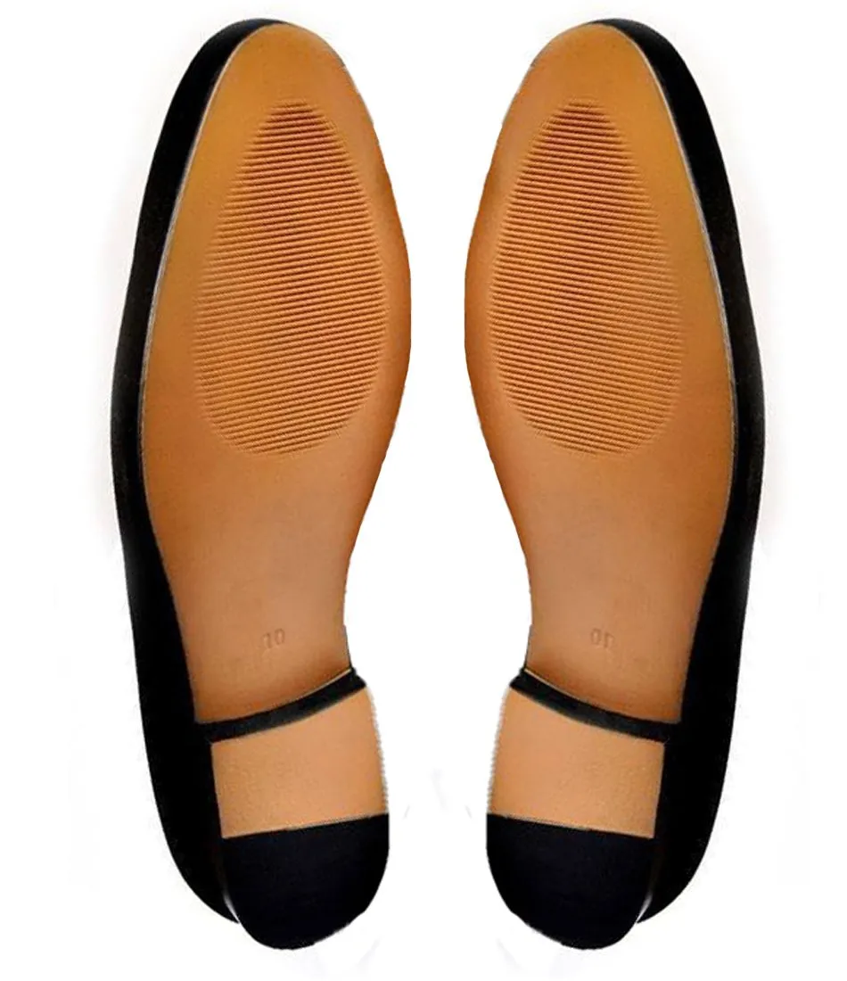 Black Velvet Spartan Embroidered Loafers