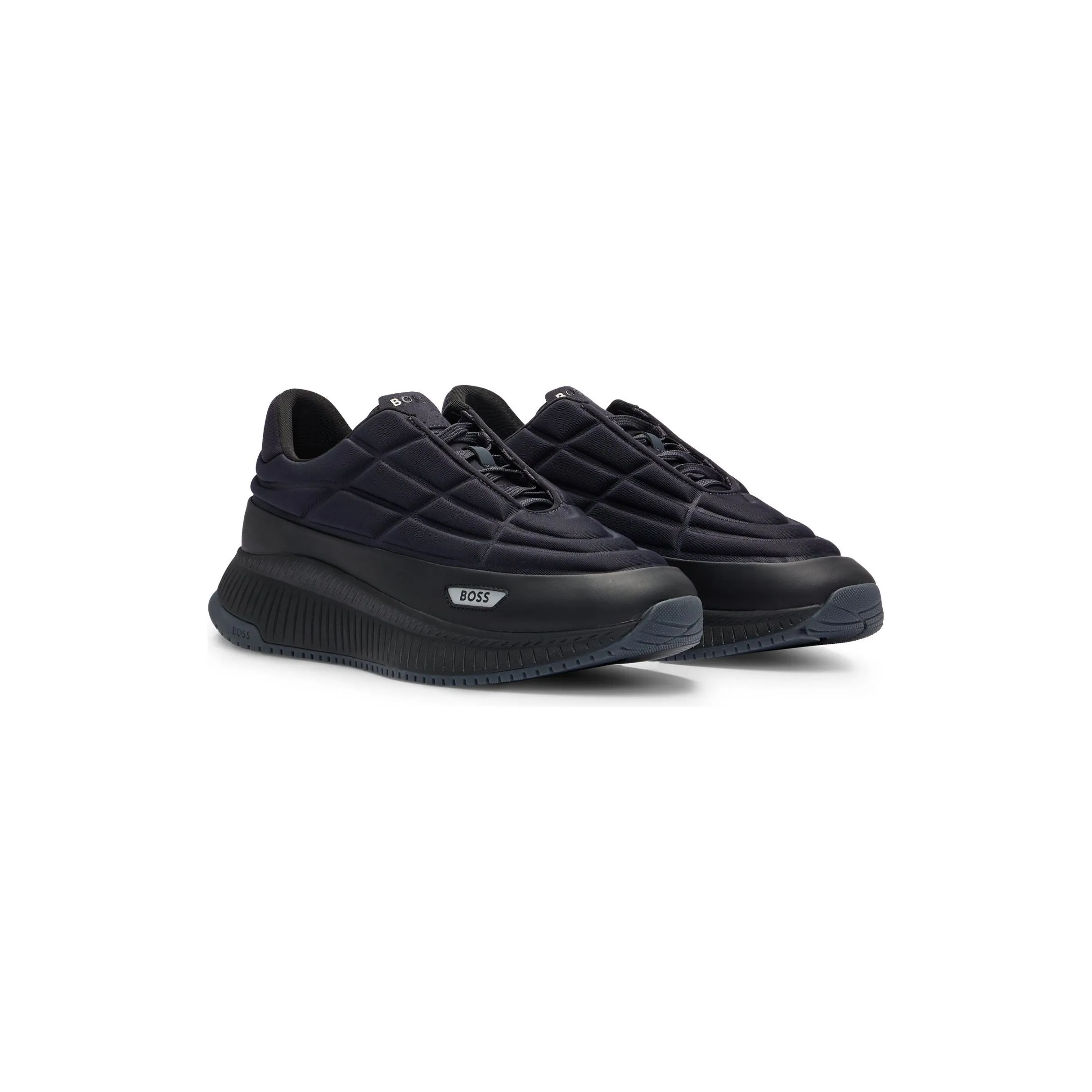 BOSS PADDED JERSEY SNEAKERS WITH BRANDED DETAILS