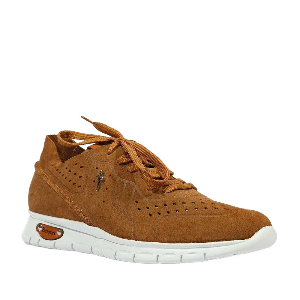Cesare Paciotti Luxury Italian Men's 4US Madi Suede Cuoio Brown Sneakers (CPM5312)