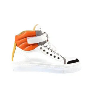 Cesare Paciotti Luxury Italian Men's Designer Shoes Cam Black Dan Bianco White Leather Sneakers (CPM3116)