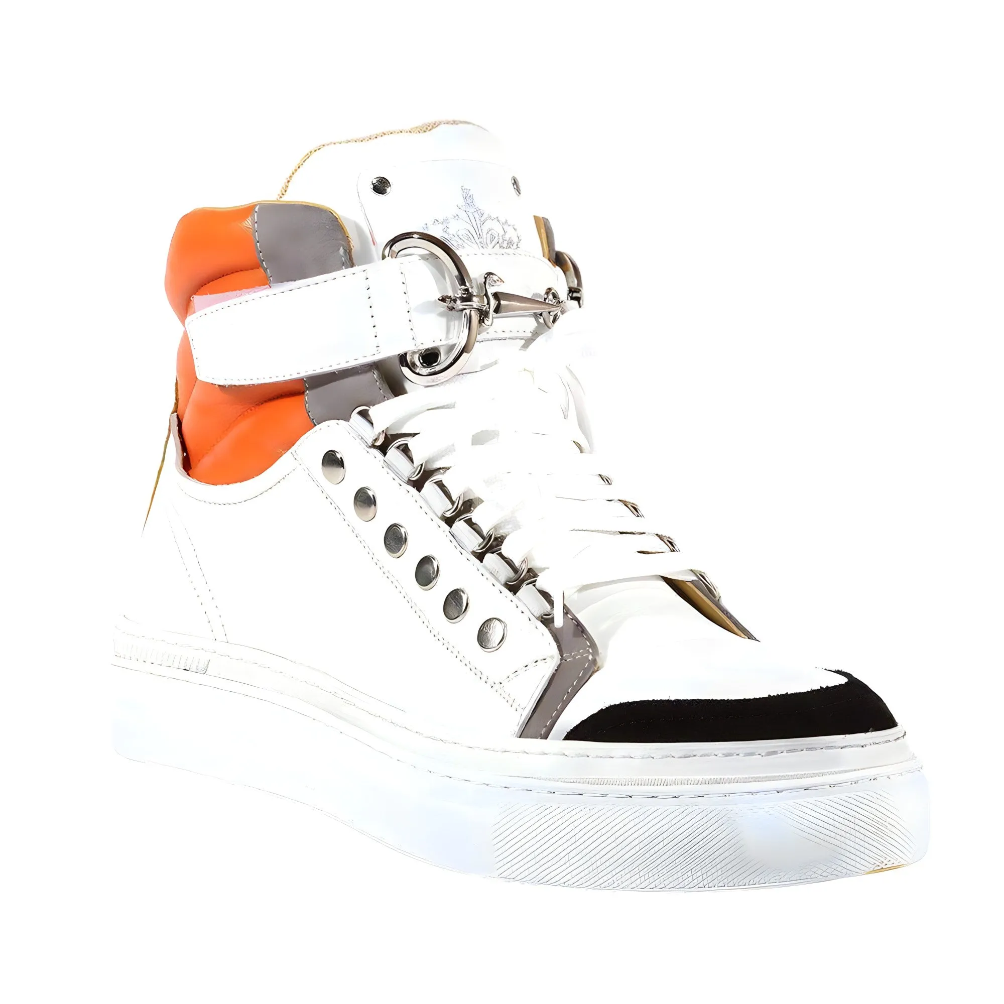 Cesare Paciotti Luxury Italian Men's Designer Shoes Cam Black Dan Bianco White Leather Sneakers (CPM3116)