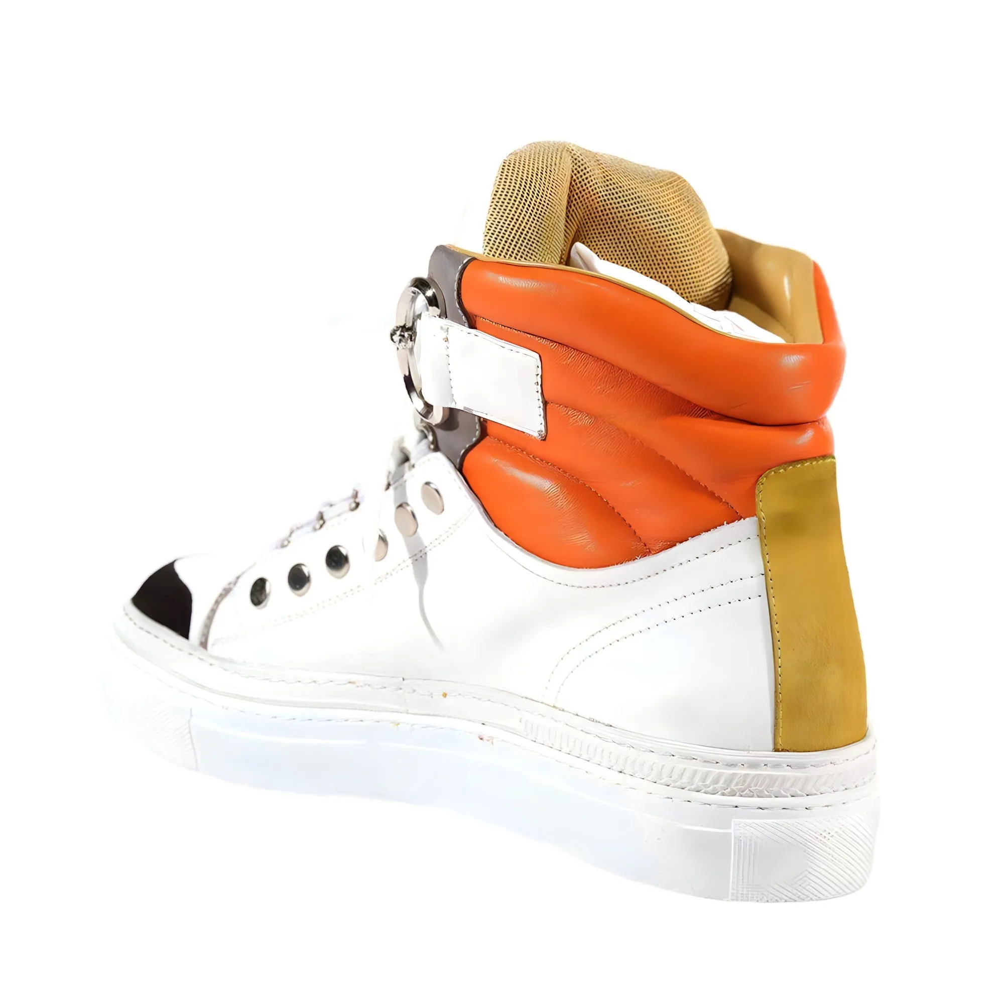 Cesare Paciotti Luxury Italian Men's Designer Shoes Cam Black Dan Bianco White Leather Sneakers (CPM3116)