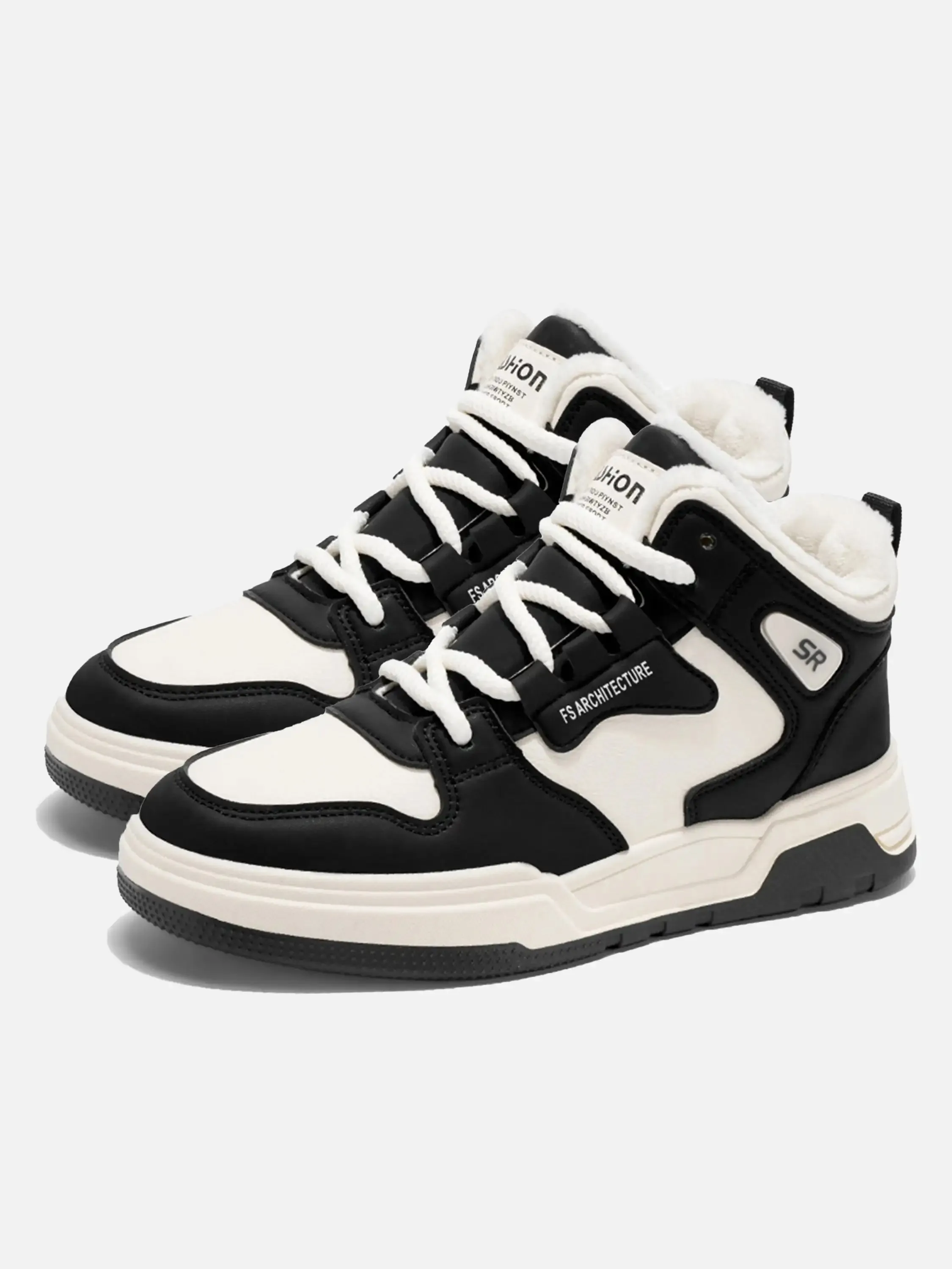 Contrast Color Mid-top PU Sneakers