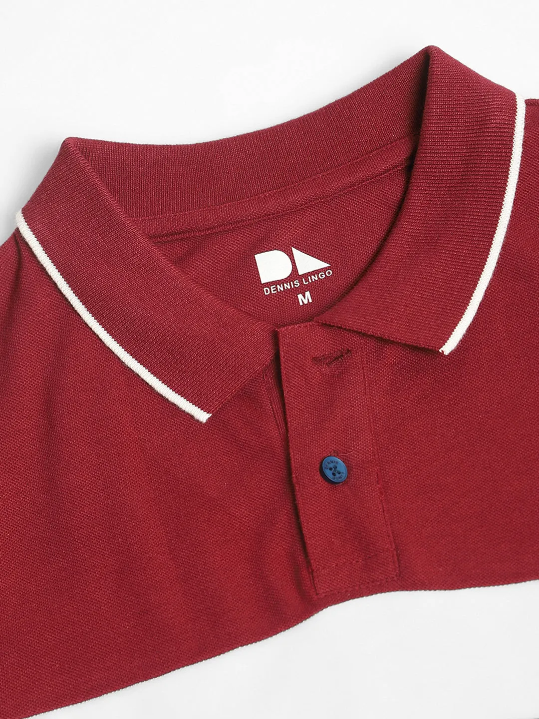 Dennis Lingo Colourblocked Polo Collar Slim Fit Pure Cotton Casual T-shirt