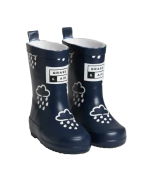 Grass & Air Kids Navy Colour Changing Wellies