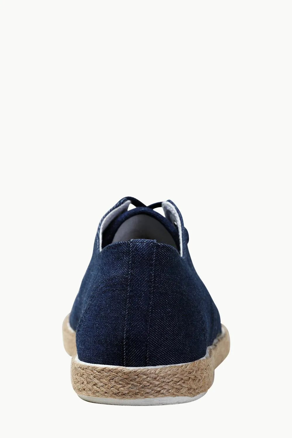 Lace Up Solid Indigo Denim Espadrilles