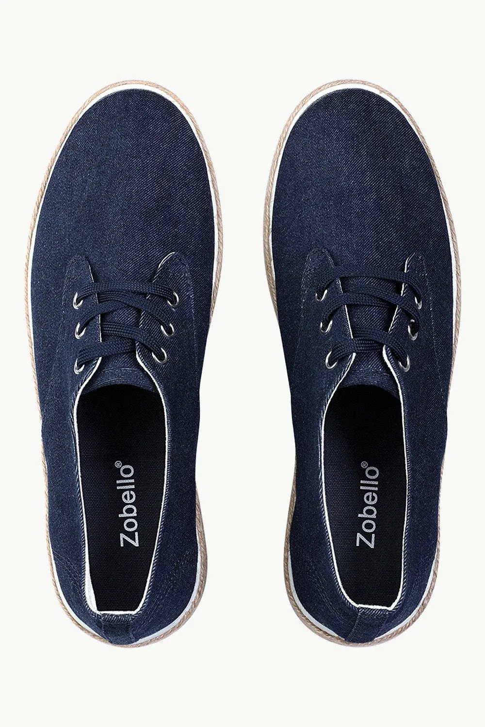 Lace Up Solid Indigo Denim Espadrilles
