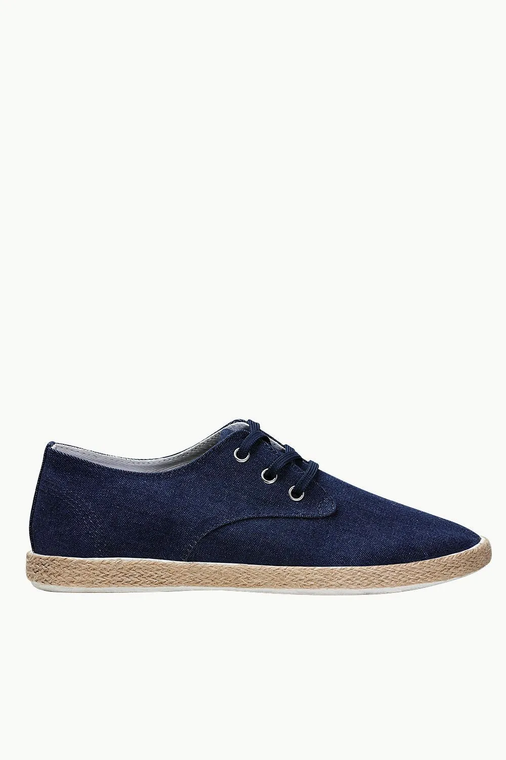 Lace Up Solid Indigo Denim Espadrilles