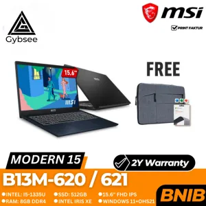 LAPTOP MSI MODERN 15 B13M-620/621 | I5-1335U 8/512 IRISXE W11 OHS21