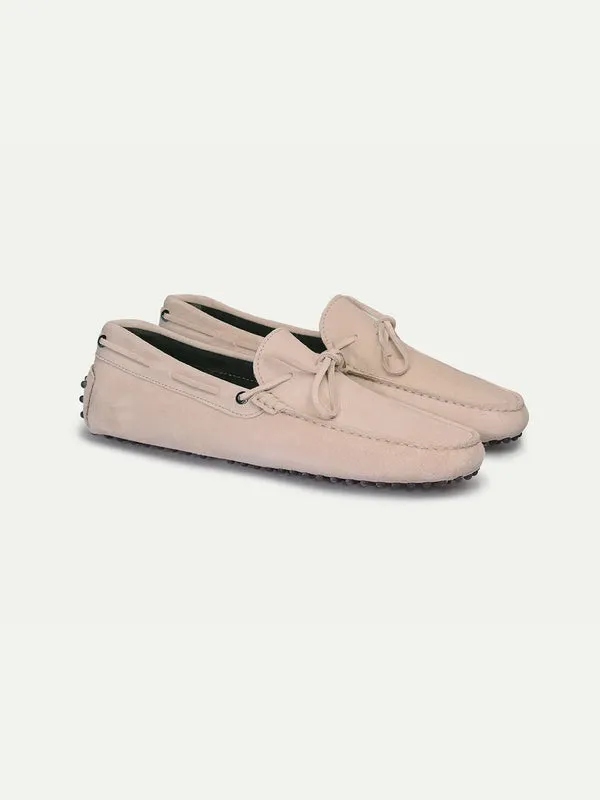 Light Beige Suede Ophelia Driving Loafers - AW24