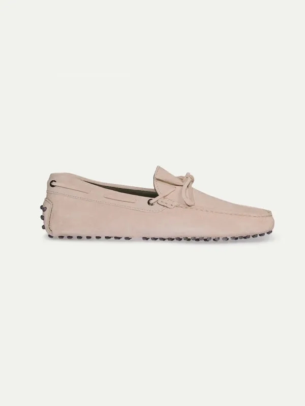 Light Beige Suede Ophelia Driving Loafers - AW24