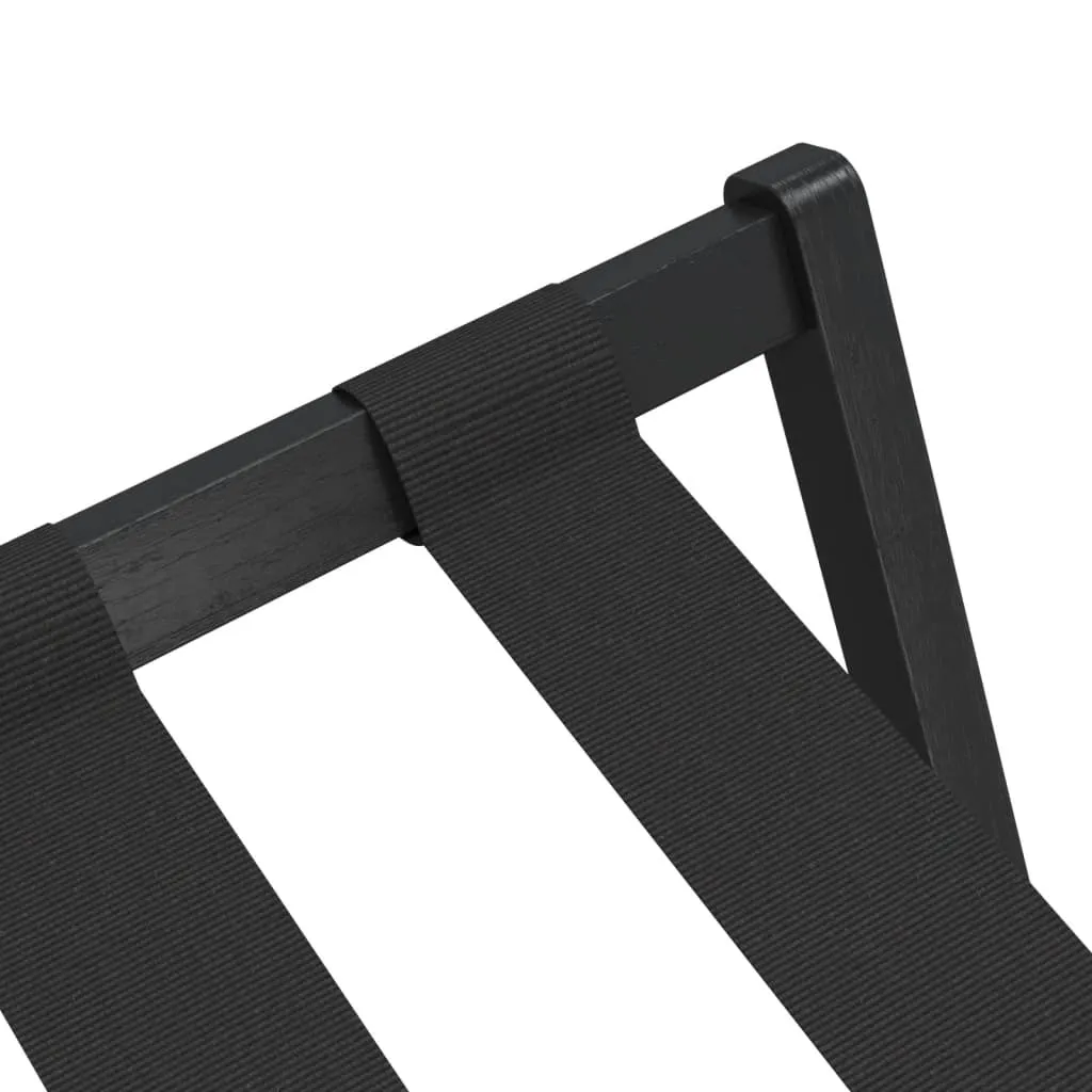 Luggage Rack Black 68x38x58 cm Bamboo