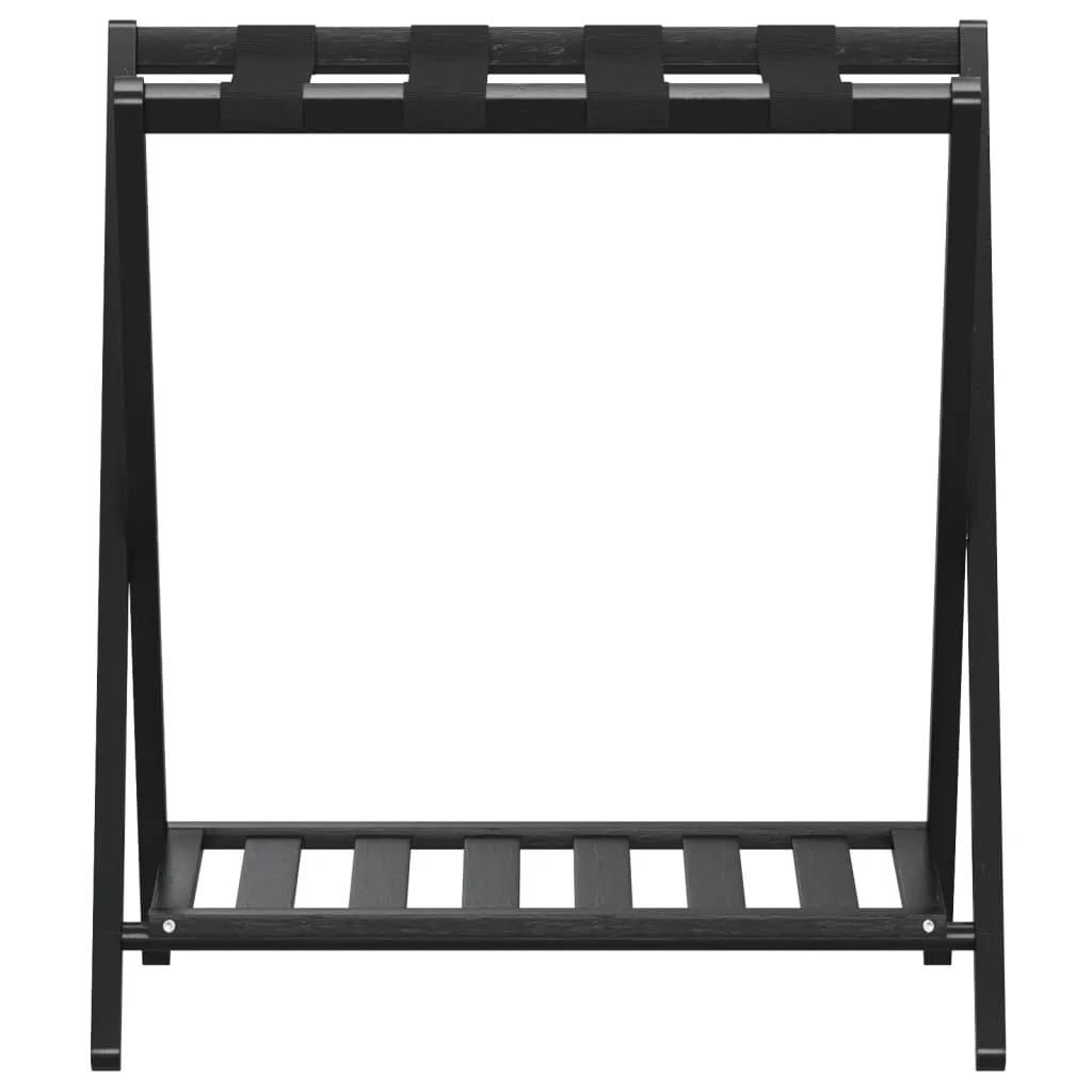 Luggage Rack Black 68x38x58 cm Bamboo