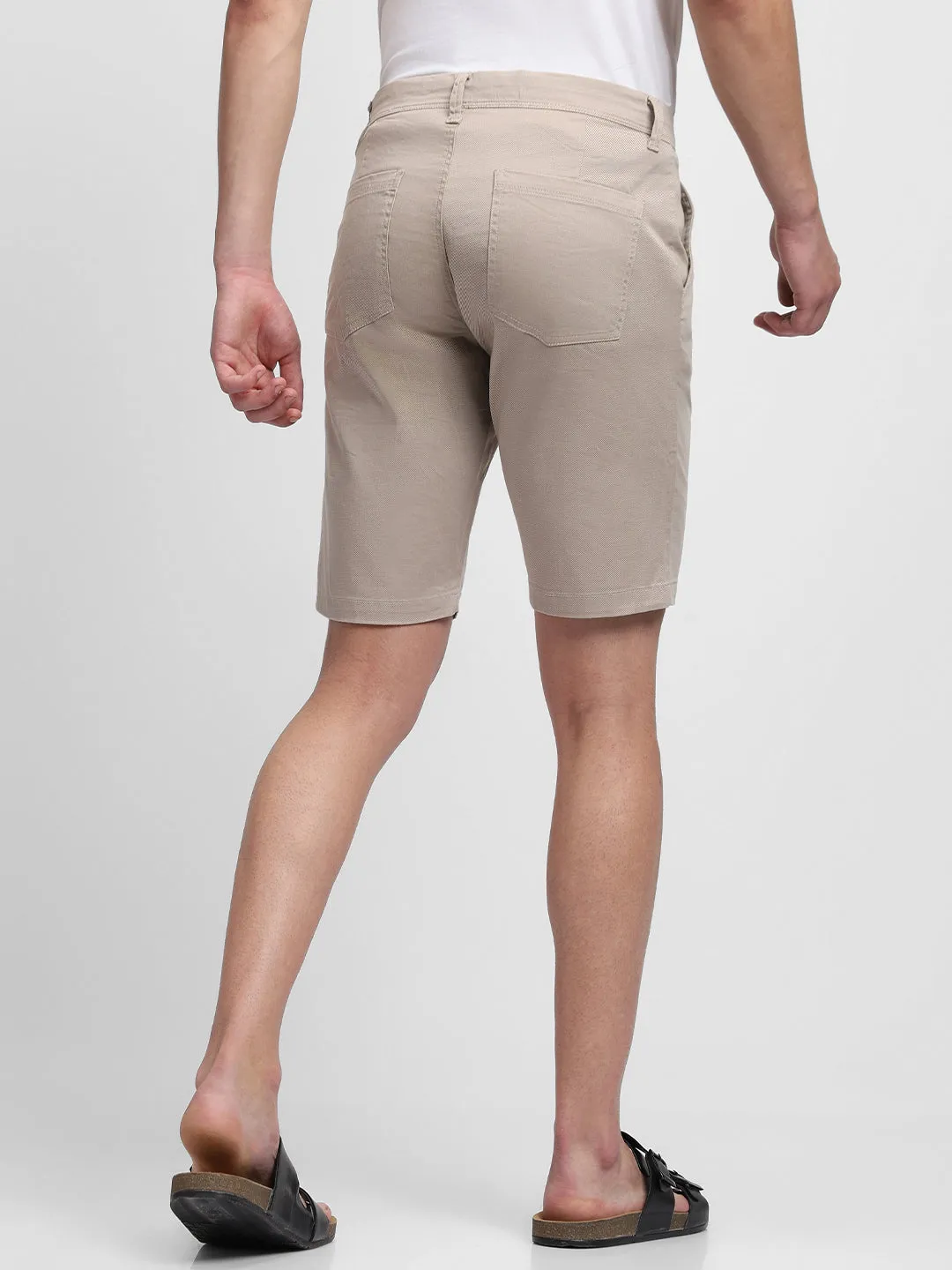 Men's Ecru Cotton Shorts