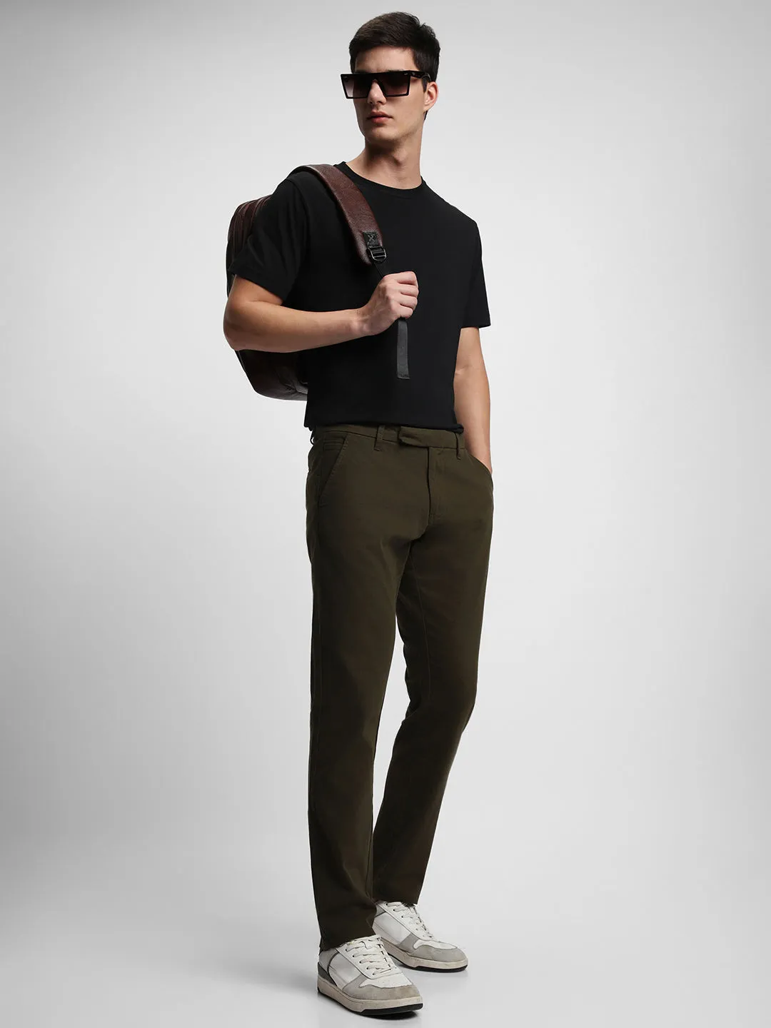 Men's Green Slim Fit Trousers
