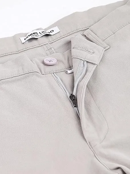Men's Grey Tapered Fit Cotton Cargos Trousers