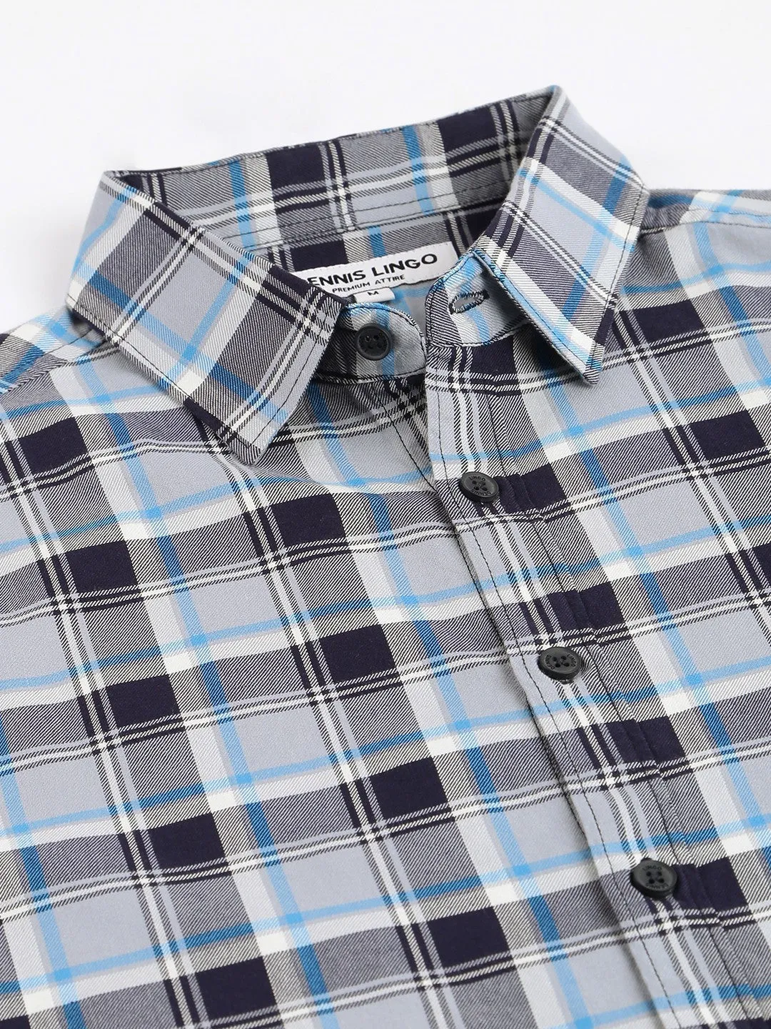 Men's Regular Collar Slim Fit Solid Blue Casual Shirt