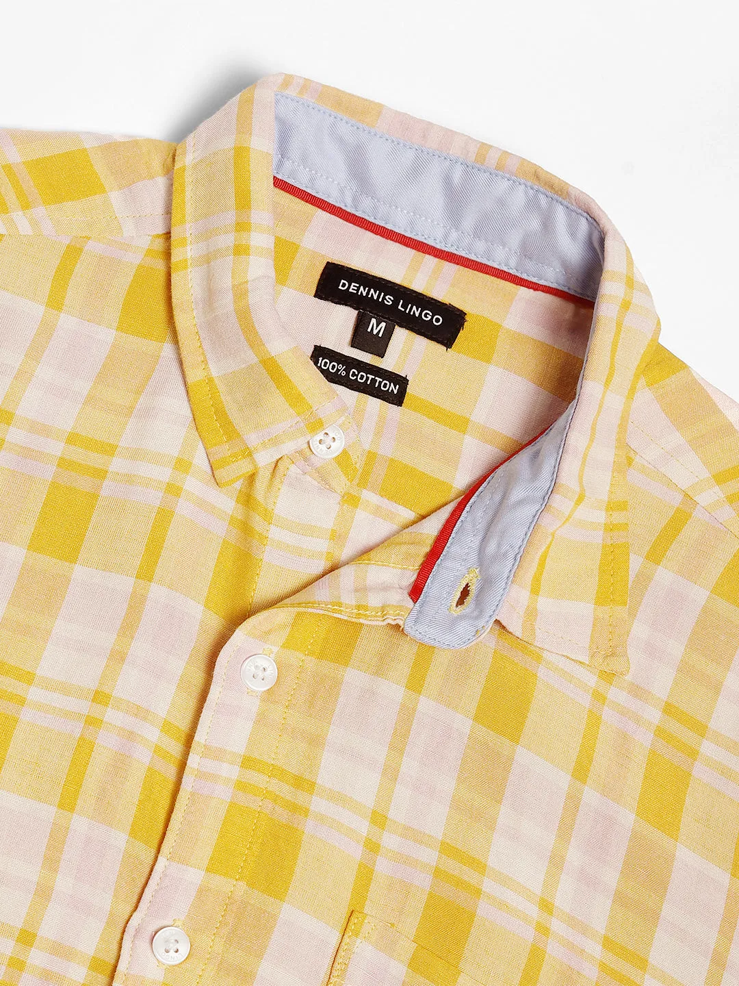 Men's Tartan Checked Cotton Slim Fit Opaque Casual Shirt