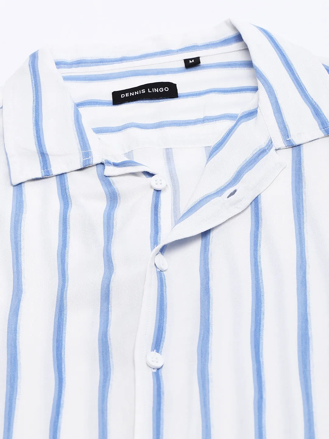 Men's White Slim Fit Half Sleeves Casual Shirt