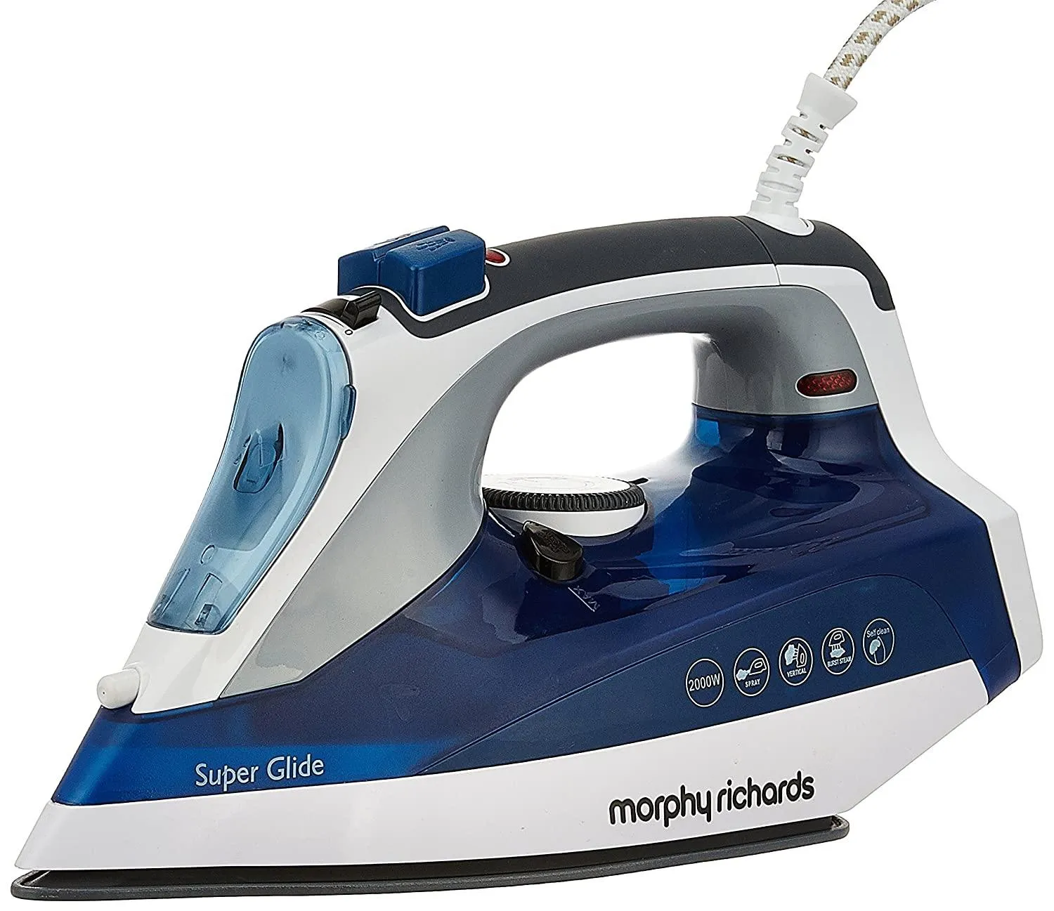 Morphy Richards Super Glide 2000-Watt Steam Iron (White/Blue)
