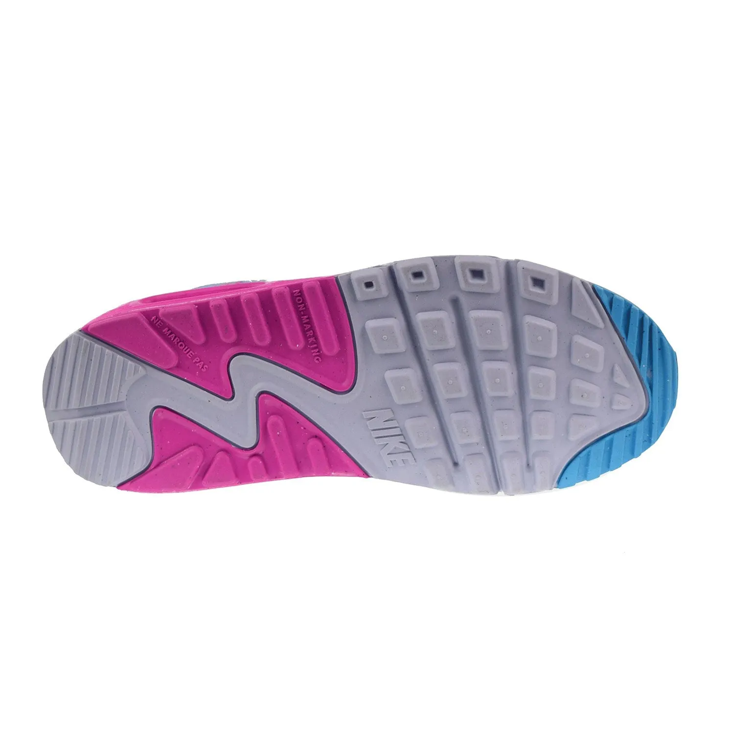 Nike Air Max 90 LTR SE (GS) Big Kids' Shoes White-Active Fuchsia-Blue Lightning