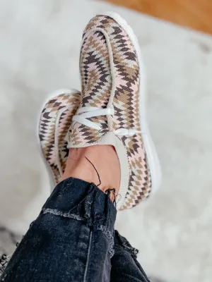 Pep Blush Aztec Slip On Sneakers