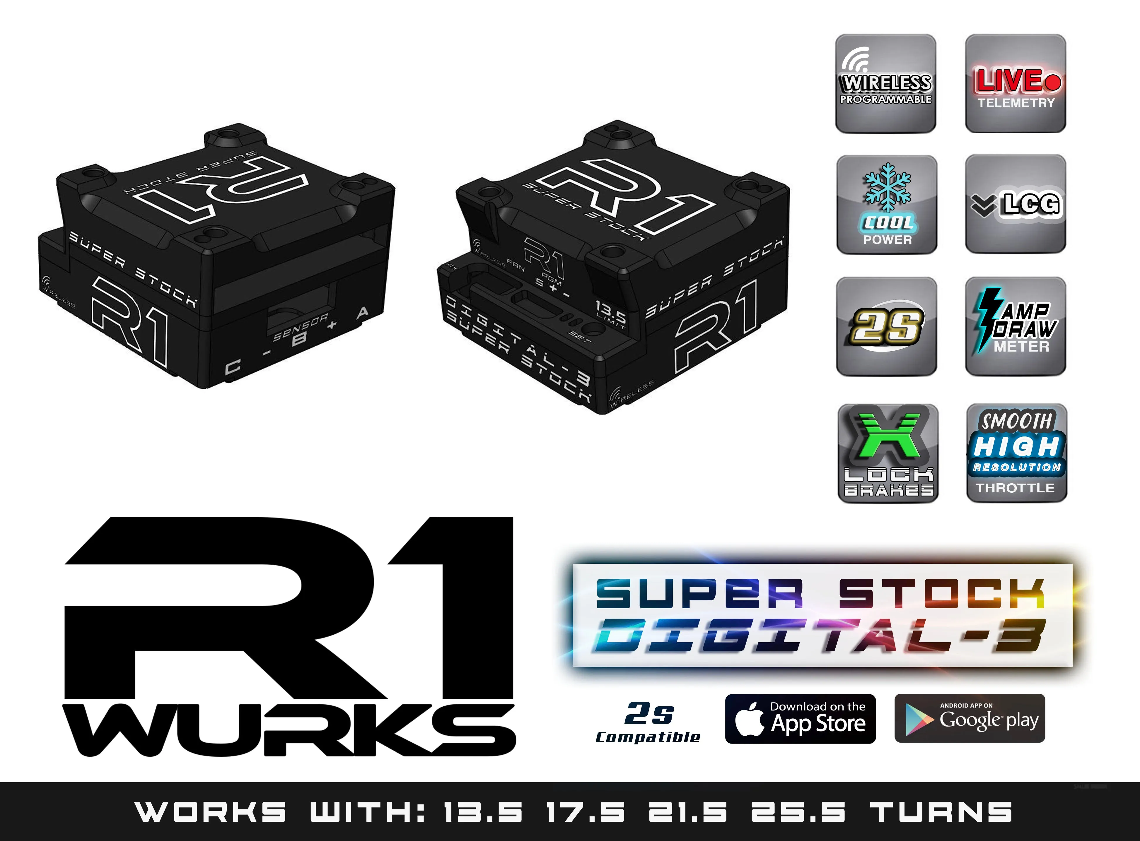R1WURKS "Super Stock" 2S Digital 3 ESC 040013 Now Shipping!!
